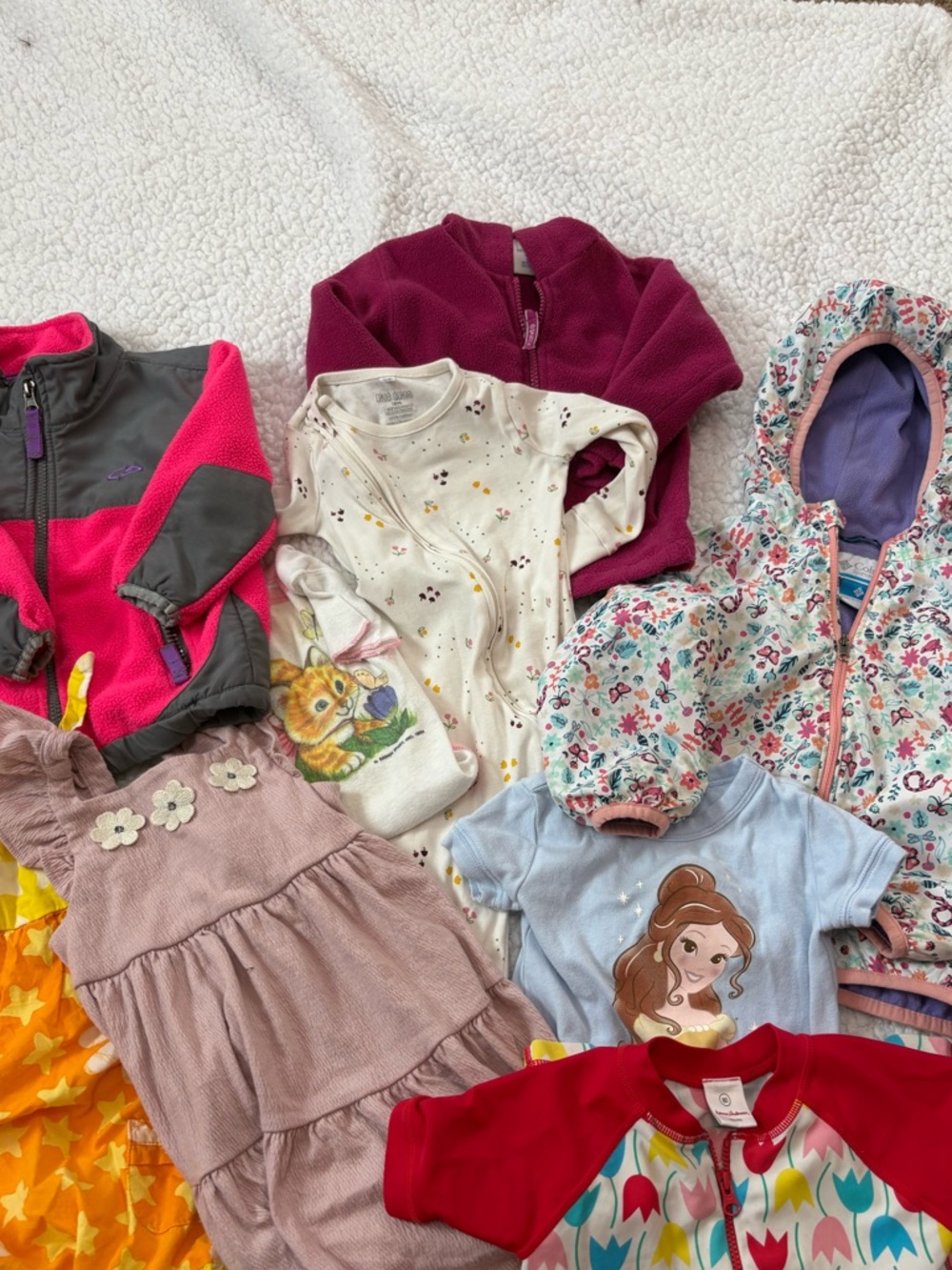 Mixed Baby Girls Clothing Bundle - Floral, Pink, Purple, Blue 18 Months-2T